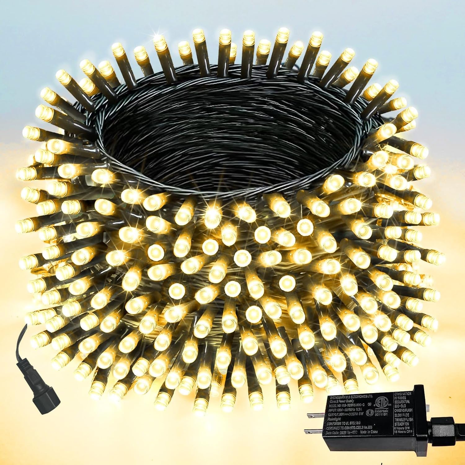 Extendable Christmas String Lights Indoor Outdoor 75.8FT